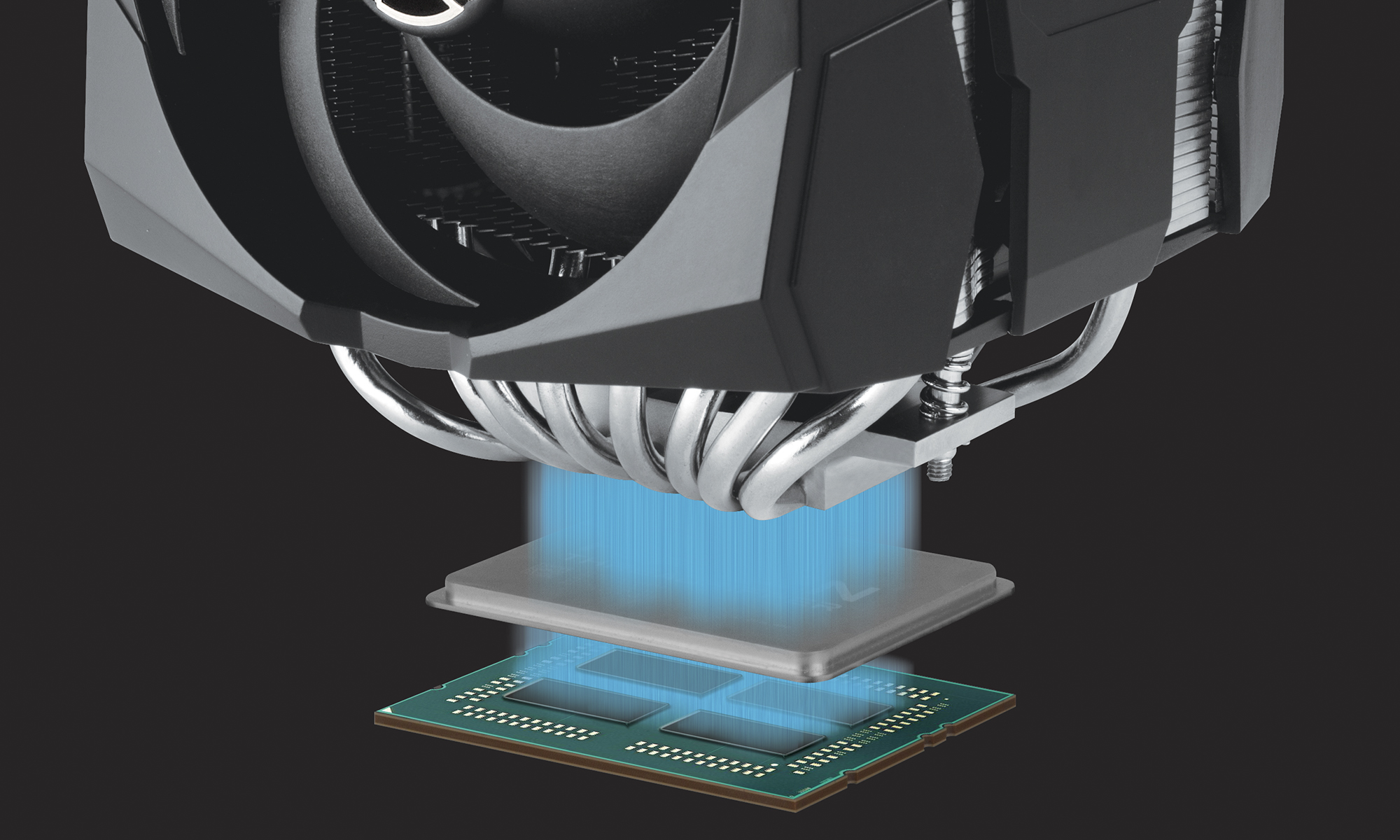 Dual Tower CPU-Kühler für AMD Ryzen™ Threadripper™ ARCTIC Freezer 50 TR Detailansicht Kontaktfläche