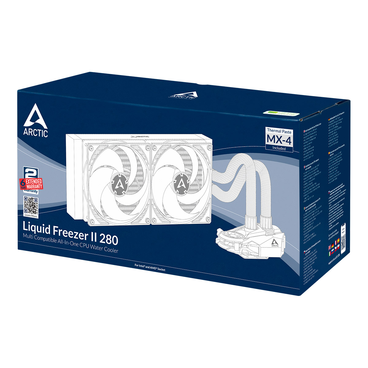 Multi-Compatible AiO CPU Water Cooler ARCTIC Liquid Freezer II 280 Packaging Front View
